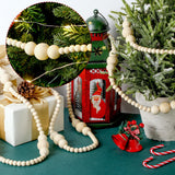 Ceenna 2 Pcs 18 ft Christmas Wood Bead Garland without Tassels 9ft Wooden Beads Garland Rustic Farmhouse Beads Boho Beaded Garland Decor Wooden Bead Garland Decor for Home Boho Decor (Wood) Ceenna