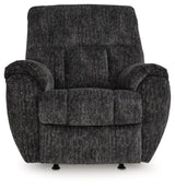 Signature Design by Ashley Rampant Casual Manual Rocker Recliner with Pillow-Top Arms, Gray Signature Design by Ashley