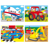 Galt Toys, 4 Puzzles in a Box - Vehicle Themed, Multi Sized/Piece Puzzles, Ages 3 Plus Years Galt