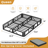 MAF Queen Box Spring 10 Inch High Profile Box Spring for Queen Bed, Queen Size Bed Base 3500 lbs Black Heavy Duty Metal Mattress Foundation with Easy Clean Cover, Easy Assembly MAF