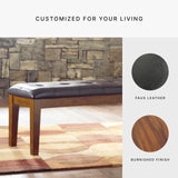 Signature Design by Ashley Ralene Tufted Upholstered Dining Room Bench, Medium Brown Signature Design by Ashley