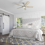 Honeywell Ceiling Fans Ventnor, 52 Inch Modern Farmhouse Indoor LED Ceiling Fan with Light, Pull Chain, Three Mounting Options, Dual Finish Blades, Reversible Motor - 50606-01 (Brushed Nickel) Honeywell