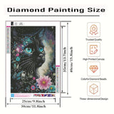CSZPPQAF 5D Diamond Art Kits for Adults, Black Cat Flower Diamond Painting Kits for Adults Beginner, 5D DIY Full Drill Diamond Dots Paint by Diamonds Gem Painting for Home Decor 12x16 Inch CSZPPQAF