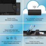 ScanSnap iX1300 Compact Wireless or USB Double-Sided Color Document, Photo & Receipt Scanner with Auto Document Feeder and Manual Feeder for Mac or PC, Black ScanSnap