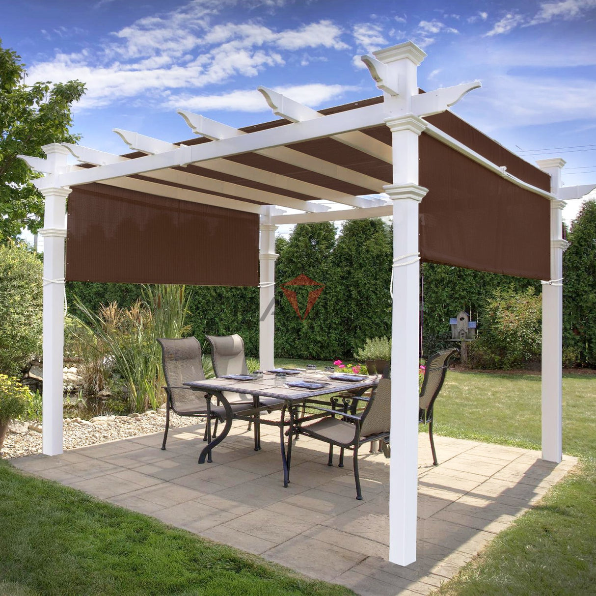 Patio Paradise 9' x 18' Straight Edge Sun Shade Sail, Brown Rectangle Outdoor Shade Cloth Pergola Cover UV Block Fabric - Custom 3 Year Warrenty Patio