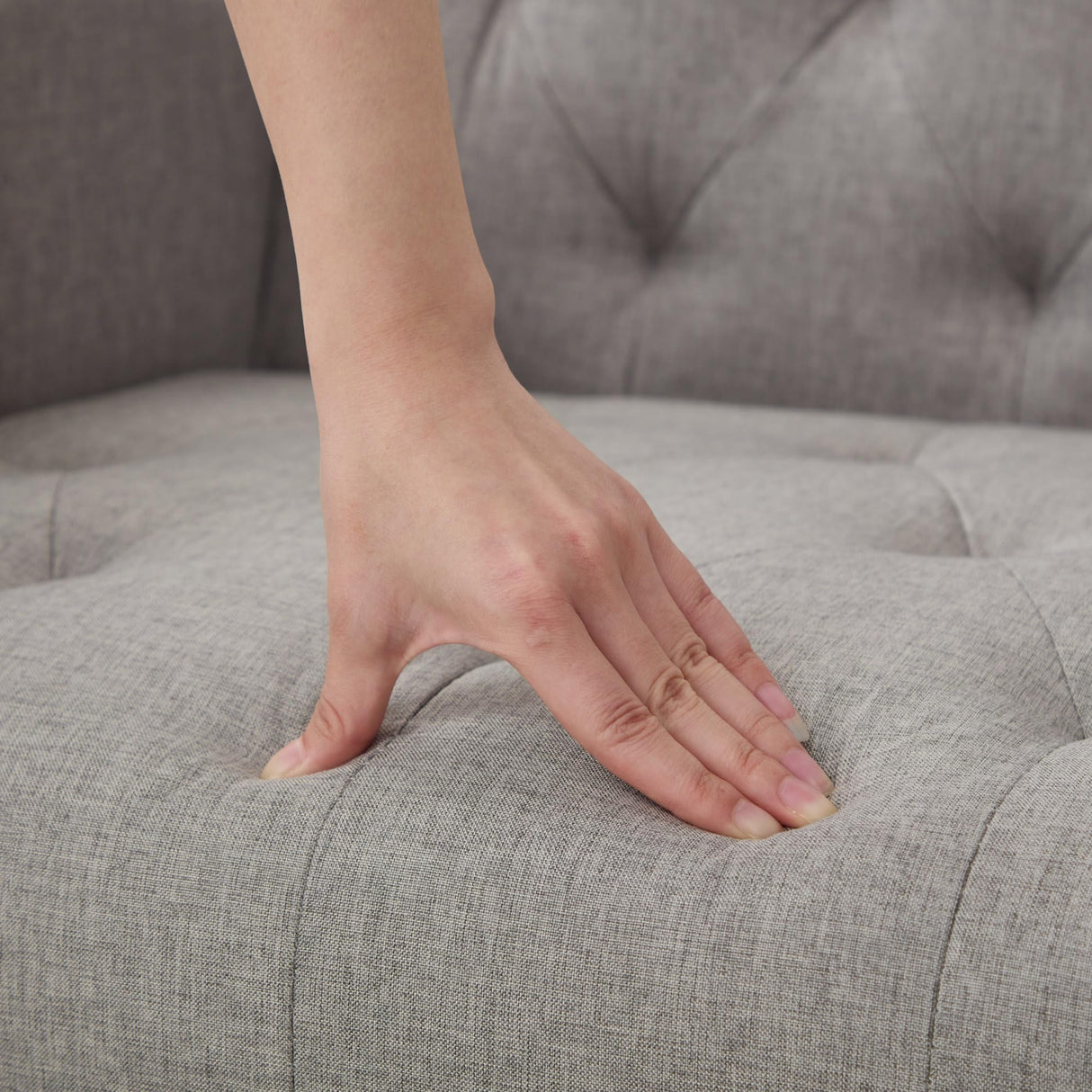 TYBOATLE Accent Chairs Set of 2 Comfy Living Room Chair Tufted Mid Century Modern Accent Chair, Cozy Upholstered Reading Arm Chair for Office, Bedroom (Light Grey, Set of 2) TYBOATLE