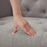 TYBOATLE Accent Chairs Set of 2 Comfy Living Room Chair Tufted Mid Century Modern Accent Chair, Cozy Upholstered Reading Arm Chair for Office, Bedroom (Light Grey, Set of 2) TYBOATLE