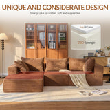 108” Modular Sectional Sofa, Boneless Cloud Couch with Oversized Chaise and Deep Seat, Comfortable High-Density Memory Foam Sectional Couches for Living Room, Bedroom, No Assembly Required (Brown) HUGROVE