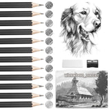Wonwood_direct Sketching Drawing Pencils Set,14 Pack Drawing Supplies, 8B 7B 6B 5B 4B 3B 2B B H HB 2H F Graphite Pencils for Artists Beginner, Ideal for Sketching and Shading Wonwood_direct