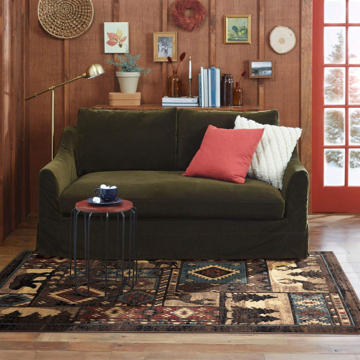 Home Dynamix Buffalo Bear Rustic Area Rug, Brown/Red, 7'10"x10'5", Rectangular Home Dynamix