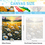 Offito Paint by Numbers Kit for Adults- Daisy Adult Paint by Number Kits on Canvas for Beginners, Sunset DIY Acrylic Oil Number Painting Kits for Home Wall Decor Gift 16"x 20" (Without Frame) Offito