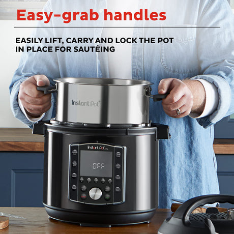 Instant Pot Pro (8 QT) 10-in-1 Pressure Cooker, Slow Cooker, Rice/Grain Cooker, Steamer, Sauté, Sous Vide, Yogurt Maker, Sterilizer, and Warmer, Includes App With Over 800 Recipes, Black Instant Pot