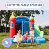 Bounceland Royal Palace Inflatable Bounce House, with Long Slide, Large Bouncing Area, Basketball Hoop and Sun Roof, 13 ft x 12 ft x 9 ft H, UL Strong Certified Blower, Castle Kids Party Theme Bounceland