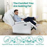 Naomi Home Chicago Power Loveseat Recliner Sofa & Home Theater Seating with Wireless Charging Electric Recliner RV Sofa with USB/Cup Holders/Storage/LED Light/Speaker, White/Air Leather Naomi Home