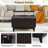 NVETHM Lift Top Coffee Table, Square Coffee Table with Hidden Storage Compartment, Farmhouse Wood Center Table Dining Table for Living Room, Bedroom, Home Office (Black) NVETHM