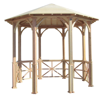 SamsGazebos 10' Octagon English Cottage Garden Gazebo, Adjustable for an Uneven Patio, Made in USA - WoodArtSupply