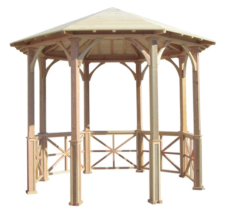 SamsGazebos 10' Octagon English Cottage Garden Gazebo, Adjustable for an Uneven Patio, Made in USA SamsGazebos