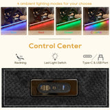 IPKIG Power Loveseat Recliner Sofa with Flip-Up Backrest Console, Drawer, AC Outlet, LED Light, Bluetooth Speakers, Wall Hugger Recliners for Living Room, RV, Home Theater (Charcoal, Loveseat) IPKIG