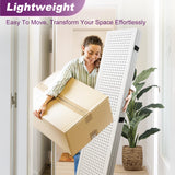 HIGREENA Room Divider 5.6FT Pegboard Display Wood Room Divider Panel 6 Panel Folding Room Divider Room Divider Screen Partition Room Dividers, White HIGREENA