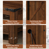 Joaxswe Nightstand with Charging Station and USB Port, Farmhouse Side End Table with 2 Drawers and Open Shelf, Wood Rustic Sofa Table, Bedside Cabinet for Bedroom, Living Room, Closet, Office(Brown) Joaxswe