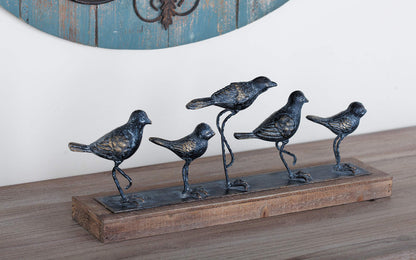 Deco 79 Metal Bird Decorative Sculpture Home Decor Statue, Accent Figurine 18" x 4" x 7", Gray