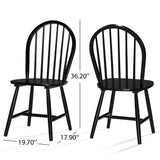 Christopher Knight Home Declan Farmhouse Cottage High Back Spindled Rubberwood Dining Chairs, 2-Pcs Set, Black Christopher Knight Home