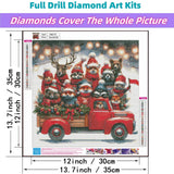 JYXSJYYD 5D DIY Christmas Diamond Art Kits for Adults,Truck Animals Diamond Paintings Kits for Beginners,Paint by Diamonds Dot Full Drill Gem Art Crafts,Home Wall Decoration 13.8x13.8 Inches. JYXSJYYD