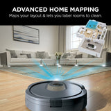 Shark AV2001 AI Robot Vacuum with Self-Cleaning Brushroll, Object Detection, Advanced Navigation, Home Mapping, Perfect for Pet Hair, Compatible with Alexa, Gray Shark