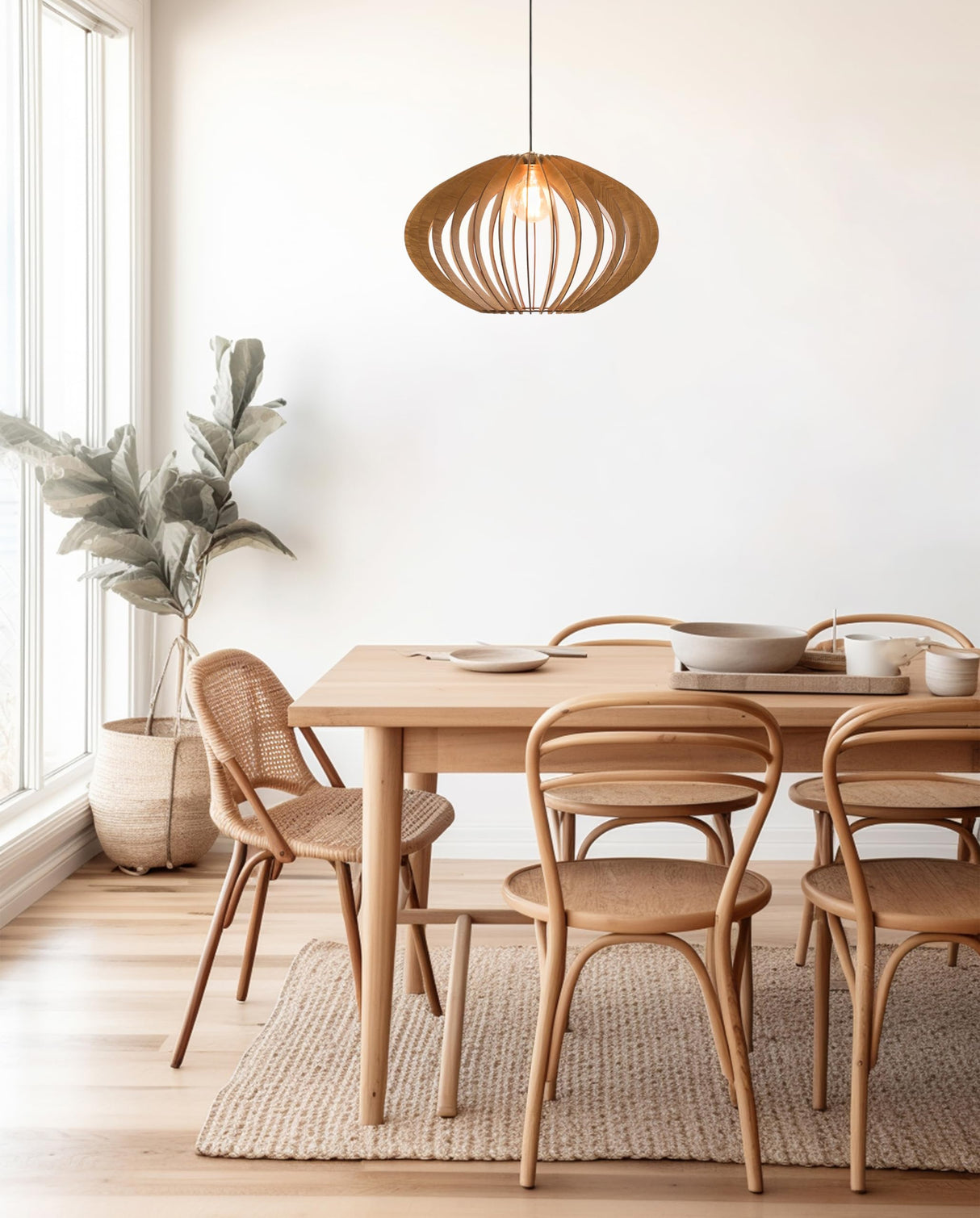 Wood Pendant Light | Pendant Lighting | Modern Wood Chandelier | Hanging Lamp | Mid Century Modern Chandelier | Wooden Lampshade | Dezaart DEZAART