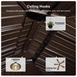 PURPLE LEAF 12' X 16' Permanent Hardtop Gazebo for Patio with Netting and Curtains Deck Backyard Heavy Duty Sunshade Metal Roof All Weather Outdoor Pavilion Canopy PURPLE LEAF