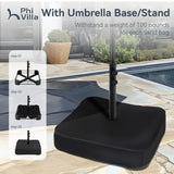 PHI VILLA 15ft Large Patio Umbrellas with Base Included, Outdoor Double-Sided Rectangle Market Umbrella with Crank Handle, for Pool Lawn Garden, Blue PHI VILLA