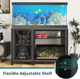 YITAHOME Heavy Duty 55-75 Gallon Aquarium Stand with Power Outlets, Cabinet for Fish Tank Accessories Storage - Metal Fish Tank Stand Suitable for Fish Tank, Turtle Tank, 880LBS Capacity, Grey YITAHOME