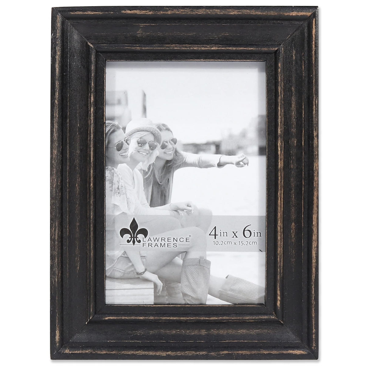 Lawrence Frames 4"W x 6"H Durham Weathered Black Wood Picture Frame Lawrence Frames