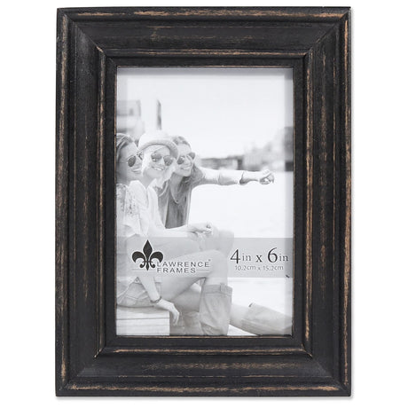 Lawrence Frames 4"W x 6"H Durham Weathered Black Wood Picture Frame Lawrence Frames
