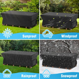 Velway Patio Table Chairs Set - Square Waterproof 76"L x 54"W x 28"H Outdoor Bistro Dining Set - Fire Pit Table Cover - Furniture Cover - Small Rectangle Ultra Windproof UV-Resistant Velway