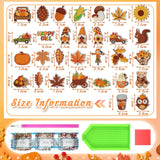 Copkim 30 Pcs Fall Diamond Art Magnets Kits DIY Autumn Pumpkin Maple Leaves Pine Nuts Diamond Painting Happy Fall Fridge Magnetic Stickers Gem Art Magnets for Beginners Holiday Decor Home Copkim