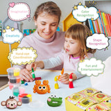Air Dry Clay Kit for Kids, Modeling Magic Clay for Kids, Ultra Light & Soft, 12 Boxes DIY Animals Model with Step by Step Tutorial and 5 Sculpting Tools, Creative Art Crafts Toys Gifts for Girls Boys WOKWCI