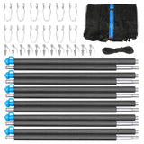 12FT Trampoline Enclosure Net with Universal Trampoline Replacement Enclosure Poles and Hardware (Fit for 12FT Trampoline with 6 Poles) Zoomster