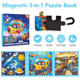 Space Ocean Train Magnetic Puzzles for Kids Ages 3-5, 20-25-30 Pieces Toddler Puzzles, Magnet Travel Jigsaw Puzzles Toys, Preschool Learning Toy Kids Puzzles for 2 3 4 5 6 Year Old Kids Birthday Gifts Jeacirio
