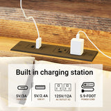 ivoros Wooden Full Size Bed Frame with Storage Headboard, Rustic Farmhouse Platform Bed Frame Full with Charging Station & LED Lights, 12 Wood Slats Support, No Box Spring Needed,Dark Brown ivoros