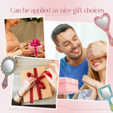 Threehoney 4 Pcs Diamond Painting Mirror Handheld Kits Valentine Christmas Art Gifts Compact Decorate Your Own Mirror for Hand DIY Crafts Threehoney