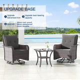 Kullavik 10 Pieces Outdoor Patio Furniture Set,PE Wicker Rattan Sectional Sofa Patio Conversation Sets with 43" 55000BTU Gas Propane Fire Pit Table,Swivel Rocking Chairs Set,Grey Kullavik