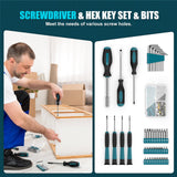Sundpey Tool Kit 206PCs with Drill - 12V Cordless Power Drill Combo Home Tool Set - Portable Basic General Household Toolbox for Men Women for Garden Office House Repair (Screwdriver Set & Pliers Set) Sundpey