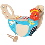 Manhattan Toy Musical Chicken Wooden Instrument for Toddlers with Xylophone, Drumsticks, Cymbal and Maraca,Blue Manhattan Toy