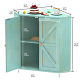 Trironsun Corner Bread Box for Kitchen Counter Double Layer Bamboo Bread Storage Container Large Capacity Bread Storage Bin Farmhouse Breadbox Organizer (Antique Blue) Trironsun