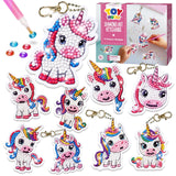 TOY Life Diamond Art Kits for Kids, 9PCS DIY Unicorn Diamond Painting Kits Keychains for Girls, Diamond Dots Gem Art for Kids 4-8 8-12 TOY Life