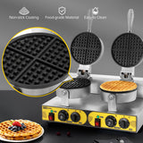 Dyna-Living Commercial Waffle Maker Double Waffle Maker, 2400W Non-Stick Commercial Waffle Maker Stainless Steel Waffle Iron Machine for Restaurants, Large Waffle Maker, Commercial Waffle Machine Dyna-Living