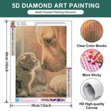 Cat Diamond Art Kits for Adults Beginners, Dog Diamond Painting Kits for Adults, Full Drill Cat and Dog Gem Art Kit, DIY 5D Animal Diamond Dots for Adults for Gift Home Decor 12x16 inch PRASIO