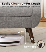 Tbfit 77.2" W Linen Sofa Couch, Mid Century Modern Decor Loveseat Couches for Living Room, Button Tufted Upholstered Small Couch for Bedroom, Solid, and Easy to Install Love Seats Furniture, Grey Tbfit