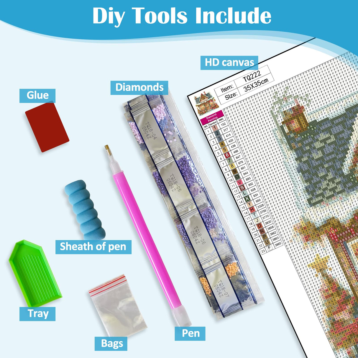 Christmas House Diamond Painting Kits for Adults, 5D Winter Diamond Art Kits for Adults Beginners, DIY Full Round Drill Diamond Dot Painting Gem Art Kits for Adult, Home Wall Decor 13.8x13.8 Inch LKHMVCA